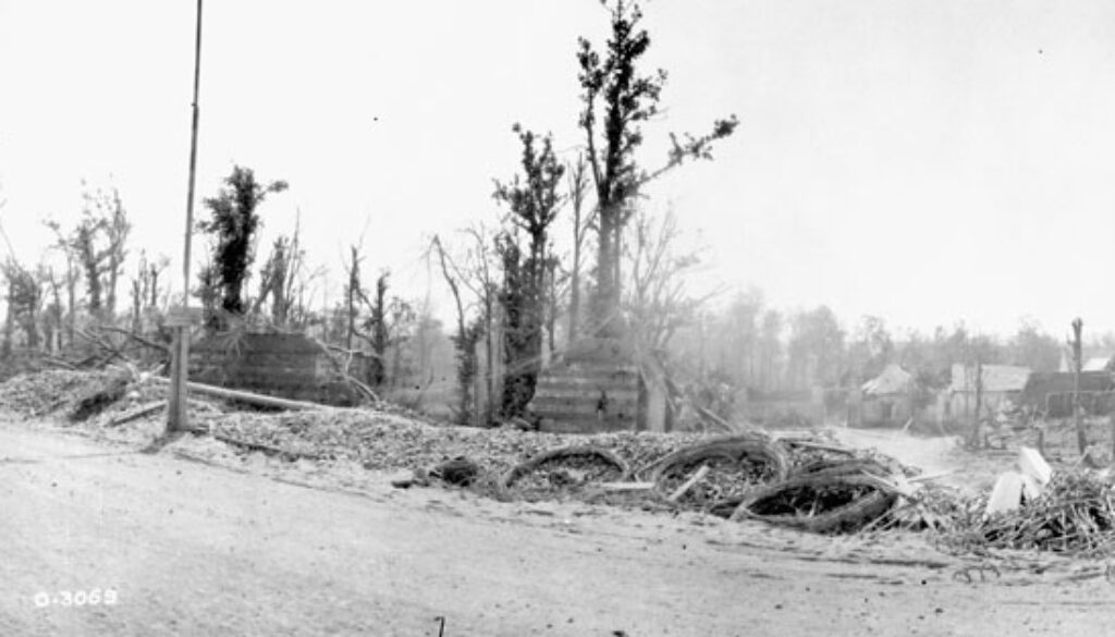 12_View of Domart on the Canadian front. August, 1918.